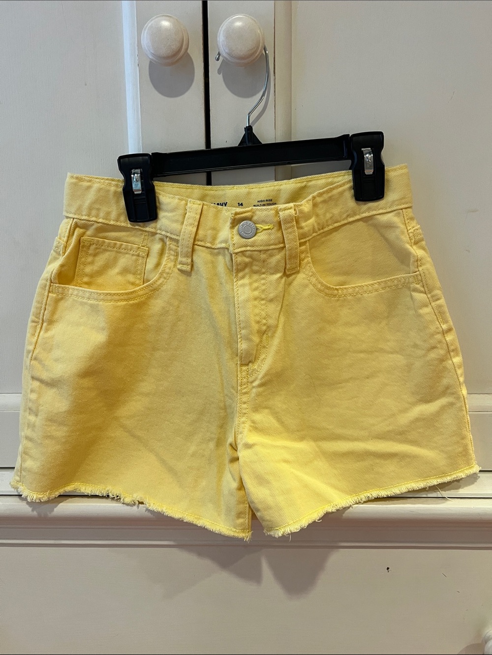 Old Navy Yellow High-Rise Denim Shorts